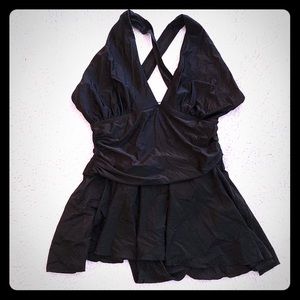 Front Cross Black Swimsuit Swim Wear SIZE XL